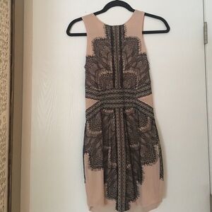 Black lace, nude underlay dress - Mika & Gala - size 2 US